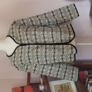 NWT ON black and white open front blazer